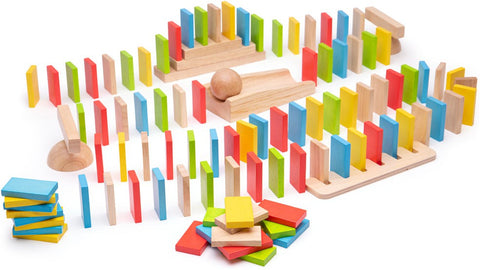 Domino Run – 110-Piece Wooden Set for Creative Fun-Bigjigs Toys,Dyscalculia,Early Years Maths,Maths,Maths Toys,Memory Pattern & Sequencing,Neuro Diversity,Primary Maths,SCOTEXCEL,Stock-Learning SPACE