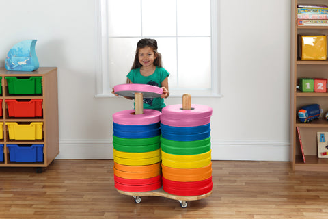 Donut™ Multi-Seat Trolley with 24 Cushions-Classroom Furniture,Classroom Packs,Mats,Mats & Rugs,Sit Mats-Learning SPACE