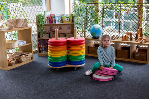 Donut™ Multi-Seat Trolley with 24 Cushions-Classroom Furniture,Classroom Packs,Mats,Mats & Rugs,Sit Mats-Learning SPACE