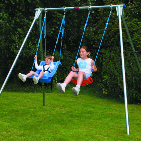 Double Swing Frame - EN1176 Certified-Outdoor Swings,Playground Equipment,Seasons,Stock,Summer,Teen & Adult Swings-Learning SPACE