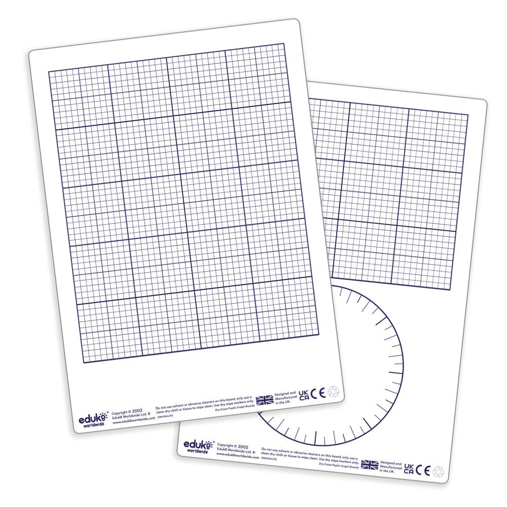 Dry Erase Graph Boards A4 Pack of 30-Early Years Maths,Educational Classroom Materials,EDUK8,Maths,Primary Maths-Learning SPACE