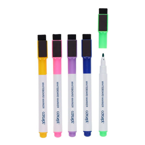 Drywipe Markers With Eraser Lid - Coloured-Mark Making, Stationery-Learning SPACE