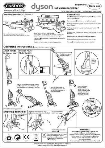 Dyson Ball Play Pretend Vacuum Cleaner-Calmer Classrooms,Casdon Toys,Gifts for 5-7 Years Old,Helps With,Imaginative Play,Kitchens & Shops & School,Life Skills,Pretend play,Role Play-Learning SPACE