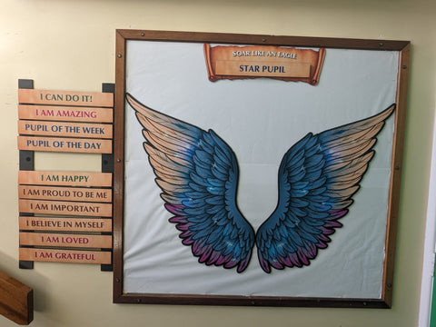 Eagle Affirmation Wings Sensory Pathways-Calmer Classrooms,Classroom Displays,Dropship,Helps With,Nurture Room,PSHE,Rewards & Behaviour,Sensory Paths,Stock-Learning SPACE