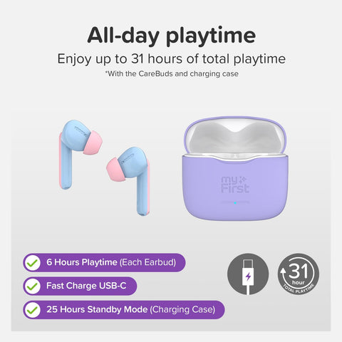 EarBuds for Kids with Safe Volume Limit | myFirst CareBuds-Early Years Musical Toys,Headphones,My First Tech,Sound Equipment,Technology & Design-Learning SPACE