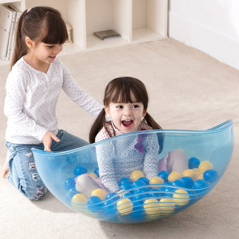 Early Years Rocking Bowl - Transparent-Balancing Equipment,Dropship,Gifts For 3-5 Years Old,Gifts for 5-7 Years Old,Gross Motor and Balance Skills,Movement Breaks,Proprioceptive,Rocking,Strength & Co-Ordination-Learning SPACE
