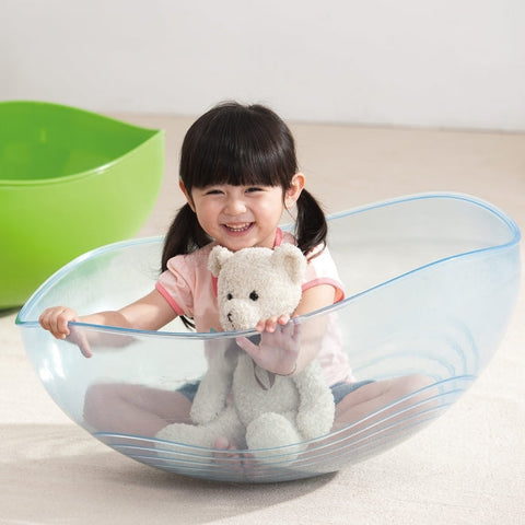 Early Years Rocking Bowl - Transparent-Balancing Equipment,Dropship,Gifts For 3-5 Years Old,Gifts for 5-7 Years Old,Gross Motor and Balance Skills,Movement Breaks,Proprioceptive,Rocking,Strength & Co-Ordination-Learning SPACE