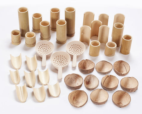 Eco-Friendly Natural Measuring Tools Set-Cosy Direct,Cosy Outdoor,Eco Friendly,Messy Play,Natural,Outdoor Sand Pits,Sand,Sand Pit,Water & Sand Toys-Learning SPACE