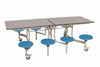 Eight Seat Rectangular Mobile Folding Table - Suitable for age group 11 years to adult-Dining Furniture,Dining Tables,Folding Table,Furniture,Mobile Tables-Grey Fleck-Blue-9SRL80829-GF-BL-Learning SPACE
