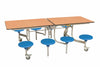 Eight Seat Rectangular Mobile Folding Table - Suitable for age group 11 years to adult-Dining Furniture,Dining Tables,Folding Table,Furniture,Mobile Tables-Beech-Blue-9SRL80829-BE-BL-Learning SPACE
