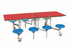 Eight Seat Rectangular Mobile Folding Table - Suitable for age group 11 years to adult-Dining Furniture,Dining Tables,Folding Table,Furniture,Mobile Tables-Red-Blue-9SRL80829-RD-BL-Learning SPACE