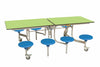 Eight Seat Rectangular Mobile Folding Table - Suitable for age group 11 years to adult-Dining Furniture,Dining Tables,Folding Table,Furniture,Mobile Tables-Lime-Blue-9SRL80829-LI-BL-Learning SPACE