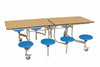 Eight Seat Rectangular Mobile Folding Table - Suitable for age group 11 years to adult-Dining Furniture,Dining Tables,Folding Table,Furniture,Mobile Tables-Oak-Blue-9SRL80829-OK-BL-Learning SPACE
