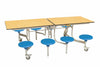 Eight Seat Rectangular Mobile Folding Table - Suitable for age group 7 – 11 years-Dining Furniture,Dining Tables,Folding Table,Furniture,Mobile Tables-Maple-Blue-9SRL80827-MA-BL-Learning SPACE