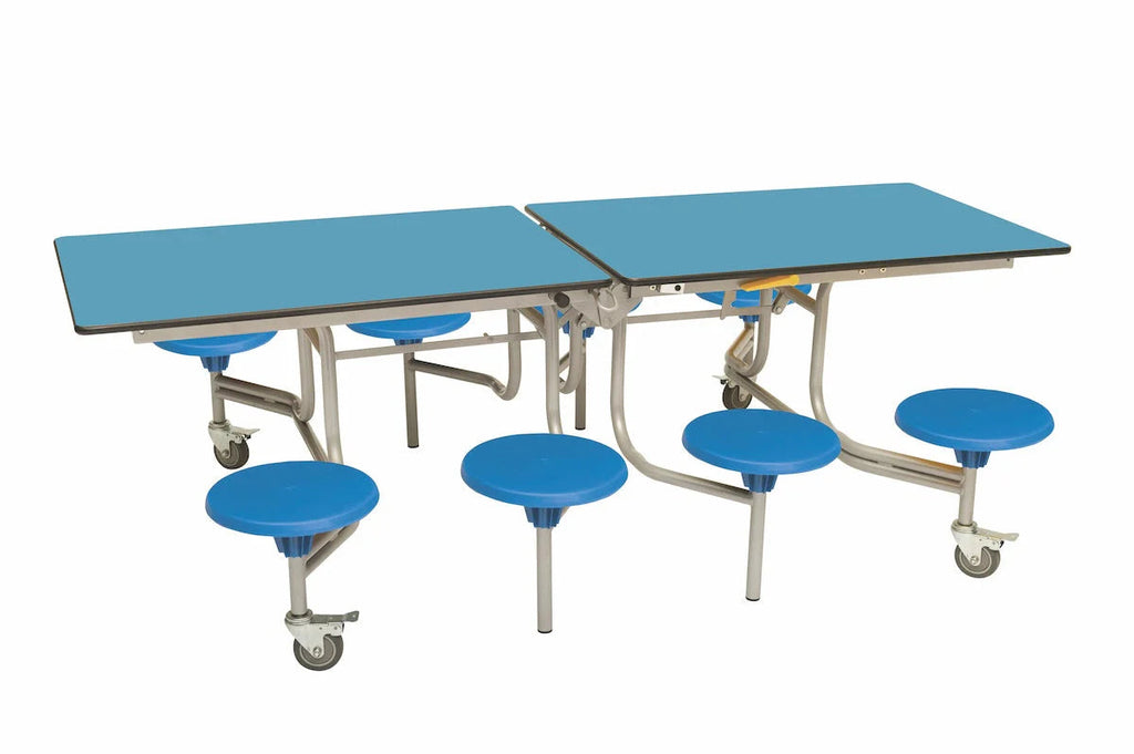 Eight Seat Rectangular Mobile Folding Table - Suitable for age group 7 – 11 years-Dining Furniture,Dining Tables,Folding Table,Furniture,Mobile Tables-Azure-Blue-9SRL80827-AZ-BL-Learning SPACE