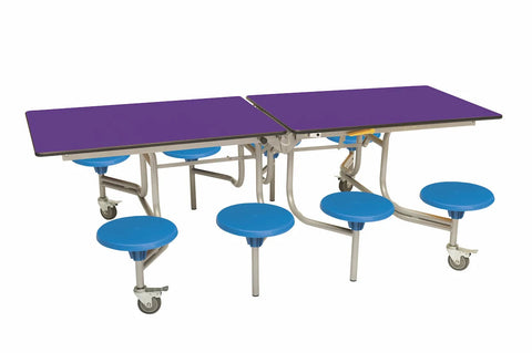 Eight Seat Rectangular Mobile Folding Table - Suitable for age group 7 – 11 years-Dining Furniture,Dining Tables,Folding Table,Furniture,Mobile Tables-Purple-Blue-9SRL80827-PU-BL-Learning SPACE