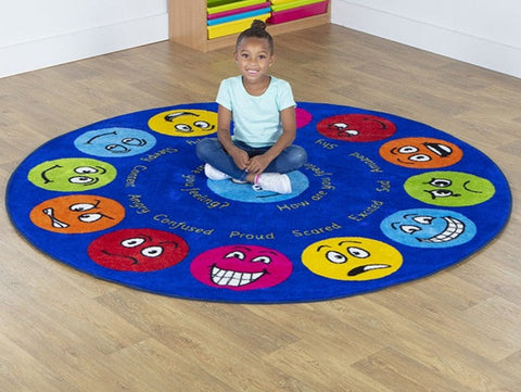 Emotions™ Interactive Circular 2m Carpet-Additional Need,Calmer Classrooms,Calming & Anxiety,Classroom Displays,Classroom Resources,Educational Classroom Materials,Emotions & Self Esteem,Helps With,Kit For Kids,Mats & Rugs,Multi-Colour,Placement Carpets,Round,Rugs,Social Emotional Learning,Social Stories & Games & Social Skills,Wellbeing Furniture-Learning SPACE