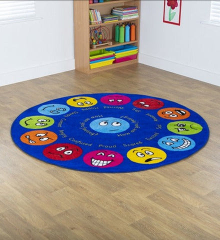 Emotions™ Interactive Circular 2m Carpet-Additional Need,Calmer Classrooms,Calming & Anxiety,Classroom Displays,Classroom Resources,Educational Classroom Materials,Emotions & Self Esteem,Helps With,Kit For Kids,Mats & Rugs,Multi-Colour,Placement Carpets,Round,Rugs,Social Emotional Learning,Social Stories & Games & Social Skills,Wellbeing Furniture-Learning SPACE