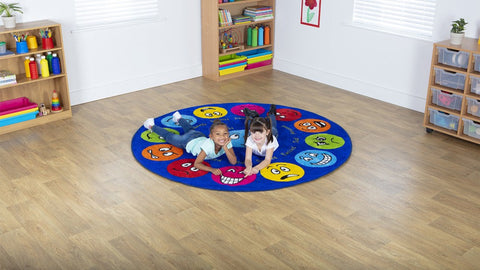 Emotions™ Interactive Circular 2m Carpet-Additional Need,Calmer Classrooms,Calming & Anxiety,Classroom Displays,Classroom Resources,Educational Classroom Materials,Emotions & Self Esteem,Helps With,Kit For Kids,Mats & Rugs,Multi-Colour,Placement Carpets,Round,Rugs,Social Emotional Learning,Social Stories & Games & Social Skills,Wellbeing Furniture-Learning SPACE