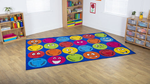 Emotions™ Interactive Rectangular 3x2m Carpet-Additional Need,Calmer Classrooms,Calming & Anxiety,Dropship,Emotions & Self Esteem,Helps With,Kit For Kids,Mats & Rugs,Multi-Colour,Placement Carpets,Rectangular,Rugs,Social Emotional Learning,Social Stories & Games & Social Skills,Wellbeing Furniture-Learning SPACE