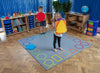 Essentials Rainbow Geometric Border 2x2m Carpet-Dropship,Kit For Kids,Mats & Rugs,Natural,Neutral Colour,Placement Carpets,Rugs,Square,Wellbeing Furniture-Learning SPACE
