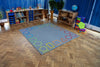 Essentials Rainbow Geometric Border 2x2m Carpet-Dropship,Kit For Kids,Mats & Rugs,Natural,Neutral Colour,Placement Carpets,Rugs,Square,Wellbeing Furniture-Learning SPACE