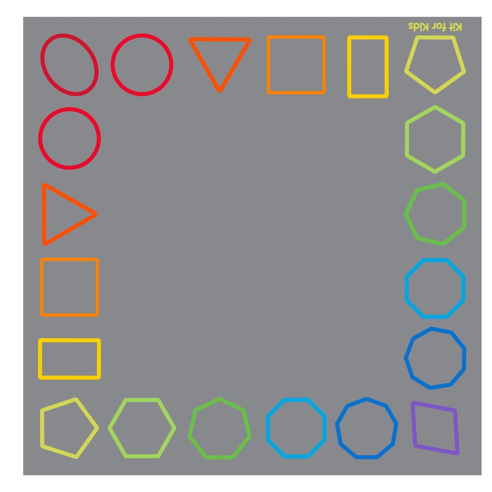 Essentials Rainbow Geometric Border 2x2m Carpet-Dropship,Kit For Kids,Mats & Rugs,Natural,Neutral Colour,Placement Carpets,Rugs,Square,Wellbeing Furniture-Learning SPACE