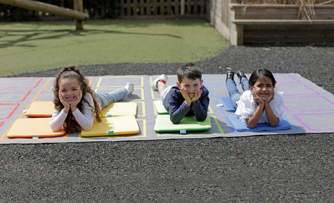 Essentials Rainbow Squares Indoor/Outdoor 3x2m Carpet-Calmer Classrooms,Classroom Displays,Classroom Resources,Educational Classroom Materials,Kit For Kids,Mats & Rugs,Natural,Neutral Colour,Placement Carpets,Rectangular,Rugs,Wellbeing Furniture-Learning SPACE