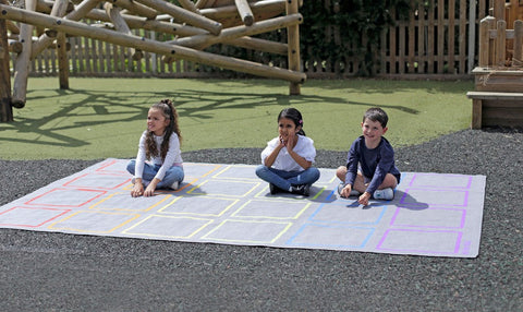Essentials Rainbow Squares Indoor/Outdoor 3x2m Carpet-Calmer Classrooms,Classroom Displays,Classroom Resources,Educational Classroom Materials,Kit For Kids,Mats & Rugs,Natural,Neutral Colour,Placement Carpets,Rectangular,Rugs,Wellbeing Furniture-Learning SPACE