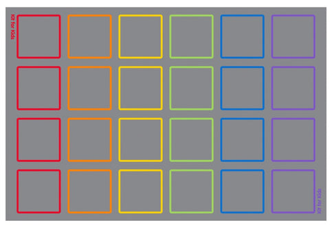 Essentials Rainbow Squares Indoor/Outdoor 3x2m Carpet-Calmer Classrooms,Classroom Displays,Classroom Resources,Educational Classroom Materials,Kit For Kids,Mats & Rugs,Natural,Neutral Colour,Placement Carpets,Rectangular,Rugs,Wellbeing Furniture-Learning SPACE