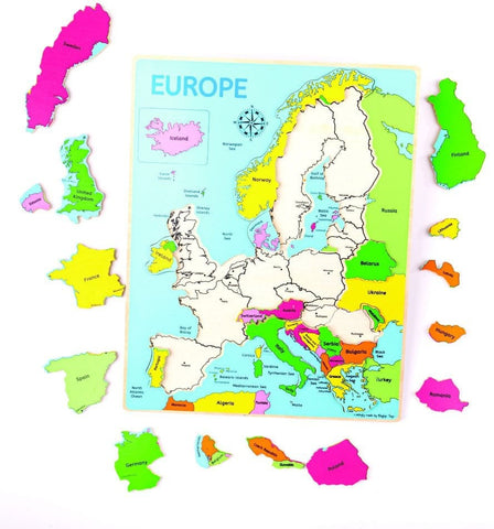 Europe Inset Puzzle-13-99 Piece Jigsaw,Bigjigs Toys,Games & Toys,Learning Activity Kits,SCOTEXCEL,Stock,Wooden Toys,World & Nature-Learning SPACE