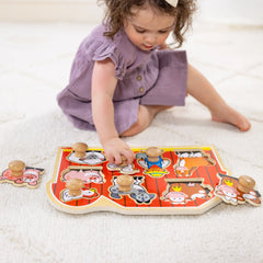 Farm Friends Large Peg Puzzle-Fine Motor Skills,Melissa & Doug,Sound. Peg & Inset Puzzles-Learning SPACE