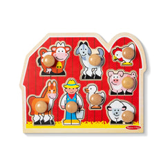 Farm Friends Large Peg Puzzle-Fine Motor Skills,Melissa & Doug,Sound. Peg & Inset Puzzles-Learning SPACE