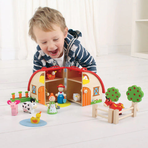Farm Mini Playset-Bigjigs Toys,Early years Games & Toys,Early Years Travel Toys,Farms & Construction,Games & Toys,Gifts For 3-5 Years Old,Imaginative Play,Primary Travel Games & Toys,Seasons,Small World,Spring,Stock-Learning SPACE