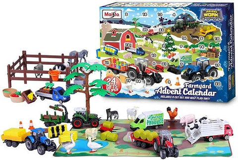 Farm Themed Advent Calendar - 24 Toys-Christmas,Christmas 2024,Farms & Construction,Gifts For 3-5 Years Old,Imaginative Play,SCOTEXCEL,Seasons,Tobar Toys-Learning SPACE