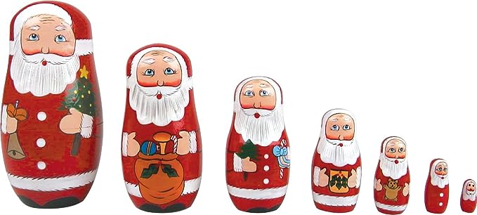 Father Christmas Matryoshka Nesting Dolls-Christmas, Discontinued, Seasons, Stock, Tobar Toys-Learning SPACE