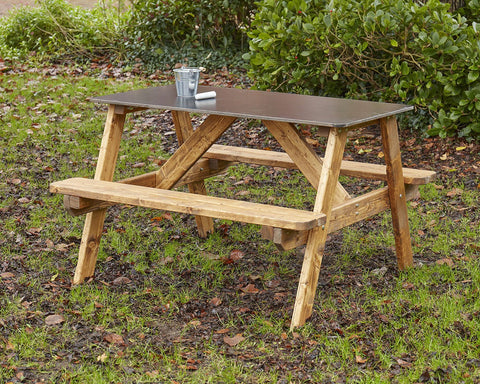 Flat Surface Writing Picnic Bench-Cosy Direct,Cosy Outdoor,Outdoor Seating,Picnic Table,Table,Table & Chair Set,Wooden Table-Learning SPACE