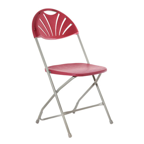 Folding Fanback Chair - Metal Frame Polypropelene Seat-Classroom Chairs,Folding Chair-Not Upholstered-Burgundy-MFCP-B-Learning SPACE