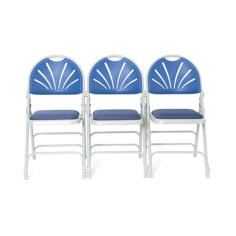 Folding Fanback Chair - Metal Frame Polypropelene Seat-Classroom Chairs,Folding Chair-Upholstered-Blue-MFCCP-BL-Learning SPACE