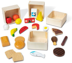Food Groups - Wooden Healthy Food Play Set-Baby Wooden Toys,Feeding Skills,Gifts For 2-3 Years Old,Imaginative Play,Kitchens & Shops & School,Play Food,Wooden Toys-Learning SPACE