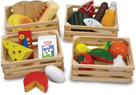 Food Groups - Wooden Healthy Food Play Set-Baby Wooden Toys,Feeding Skills,Gifts For 2-3 Years Old,Imaginative Play,Kitchens & Shops & School,Play Food,Wooden Toys-Learning SPACE