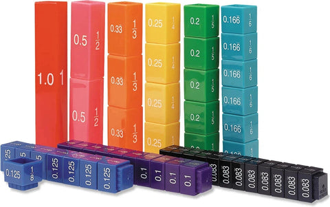 Fraction Tower Cubes Equivalency Set-Fractions Decimals & Percentages,Learning Activity Kits,Learning Resources,Maths,Maths Toys,Primary Maths,Stock-Learning SPACE