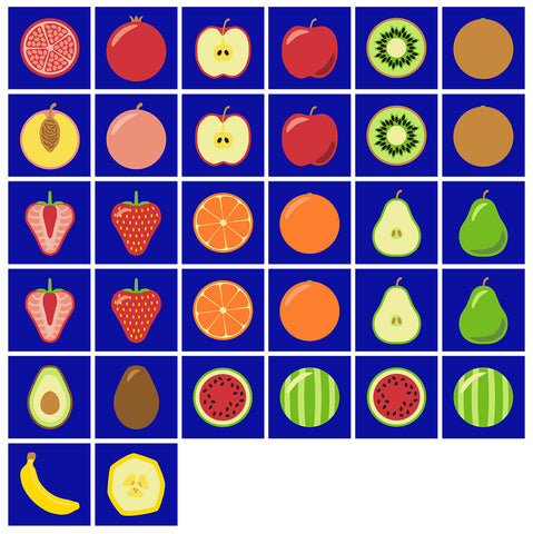 Fruit Mini Placement Carpets with Holdall (32 Pack)-Classroom Packs,Dropship,Kit For Kids,Mats,Mats & Rugs,Multi-Colour,Rugs,Sit Mats,Square,Wellbeing Furniture,World & Nature-Learning SPACE