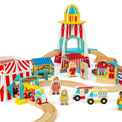 Fun Fair Train Set-Bigjigs Rail,Bigjigs Toys,Train,Wooden Toys-Learning SPACE