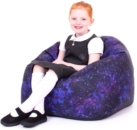 Galaxy Print UV Reactive Children's Bean Bag-AllSensory,Bean Bags,Bean Bags & Cushions,Dropship,Eden Learning Spaces,family fund bestsellers,Star & Galaxy Theme Sensory Room,Stock,Teenage & Adult Sensory Gifts,UV Reactive,Wellbeing Furniture-Learning SPACE