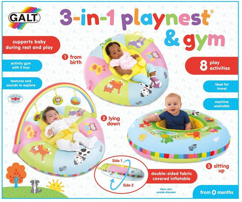 Galt 3 In 1 Playnest and Gym - Interactive Play Centre for Babies-AllSensory,Baby Sensory Toys,Calming & Anxiety,Down Syndrome,Galt,Gifts for 0-3 Months,Gifts For 3-6 Months,Physical Needs,Playmats & Baby Gyms,Sensory Seeking,Stock,Tactile Toys & Books-Learning SPACE