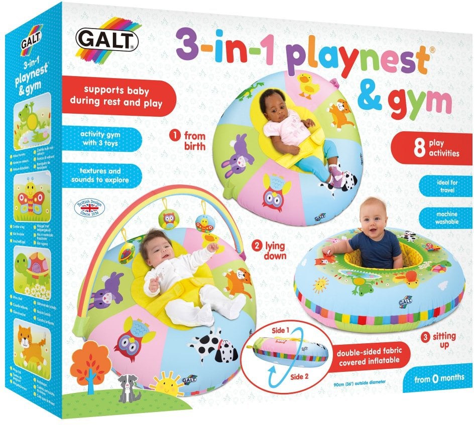 Galt 3 In 1 Playnest and Gym - Interactive Play Centre for Babies-AllSensory,Baby Sensory Toys,Calming & Anxiety,Down Syndrome,Galt,Gifts for 0-3 Months,Gifts For 3-6 Months,Physical Needs,Playmats & Baby Gyms,Sensory Seeking,Stock,Tactile Toys & Books-Learning SPACE
