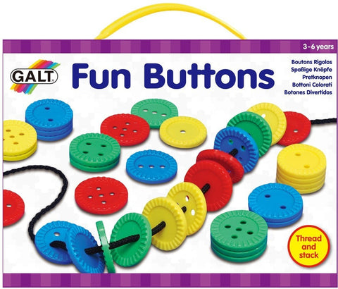 Galt Toys Fun Buttons – Colourful Threading & Stacking Activity Set-Additional Need,Counting Numbers & Colour,Dyspraxia,Early Years Maths,Fine Motor Skills,Galt,Maths,Memory Pattern & Sequencing,Primary Maths,Stacking Toys & Sorting Toys,Stock,Threading-Learning SPACE