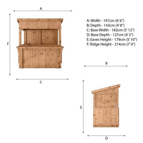 Garden Bar 6 x 4 With Shutters-Dropship,Forest School & Outdoor Garden Equipment,Mercia Garden Products-Learning SPACE