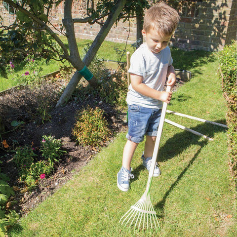 Gardening Long Handled Leaf Rake-Bigjigs Toys,Calmer Classrooms,Forest School & Outdoor Garden Equipment,Garden Tools,Helps With,Pollination Grant,Seasons,Sensory Garden,Spring,Stock,Toy Garden Tools-Learning SPACE